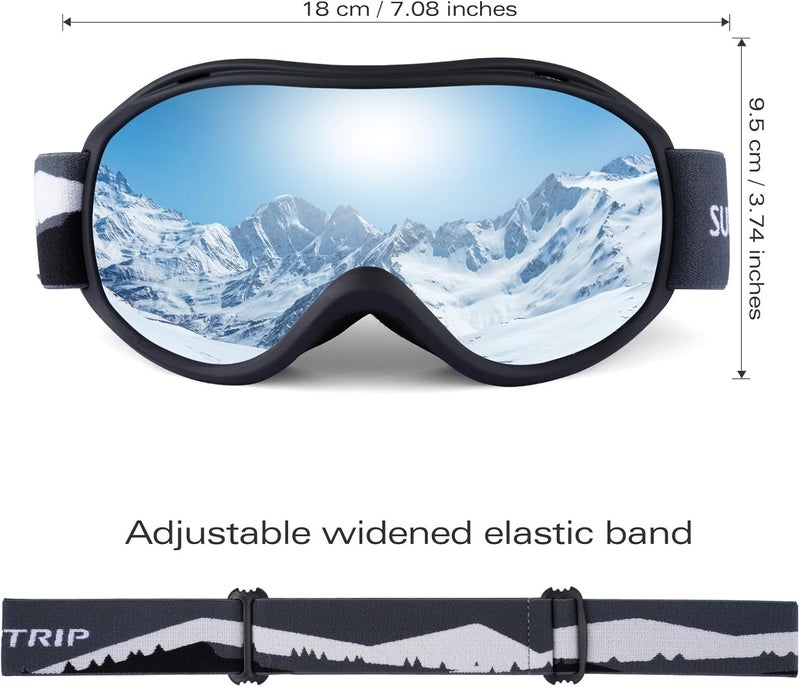 Supertrip Ski Goggles Men Women Anti-Fog Snow Goggles UV Protection Snowboard Goggles for Adult Youth - Image 5